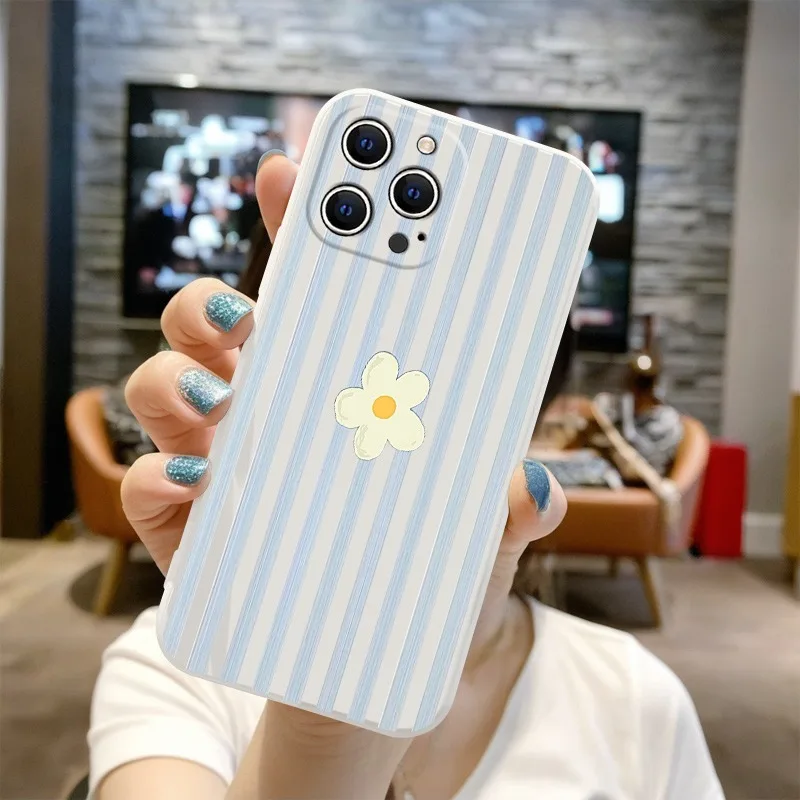 Stripes Flower Korean Phone Ca - Phone Cases Xr Iphone review and price
