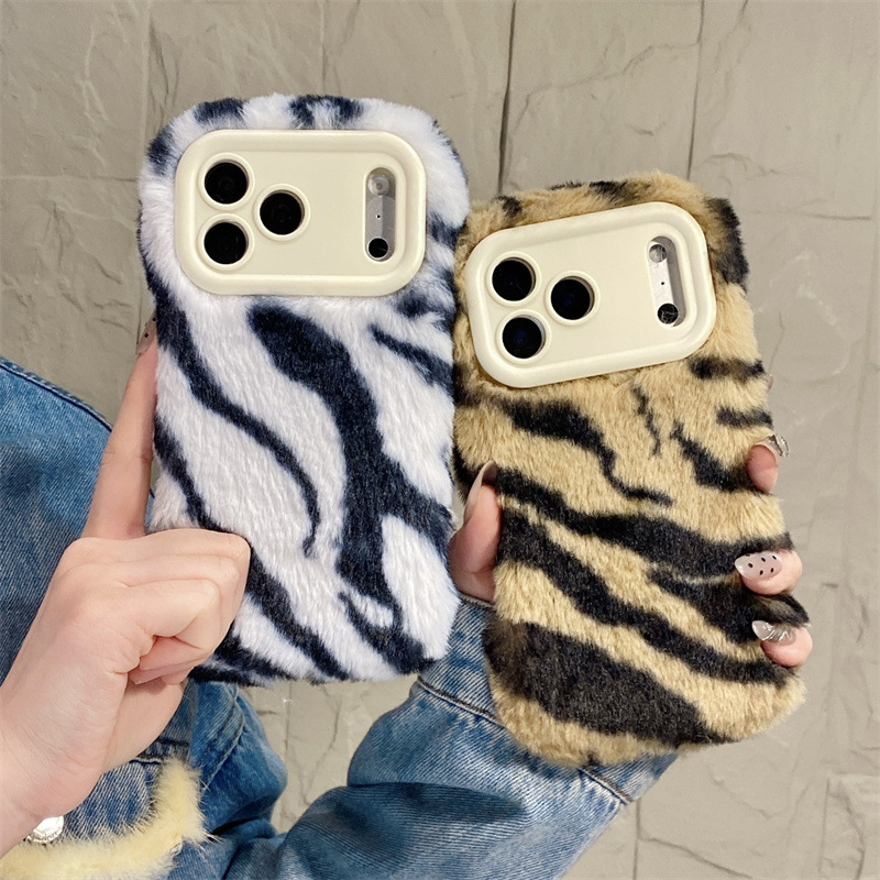 Luxury Zebra Pattern Fluffy Pl - Phone Cases Iphone 13 review and price
