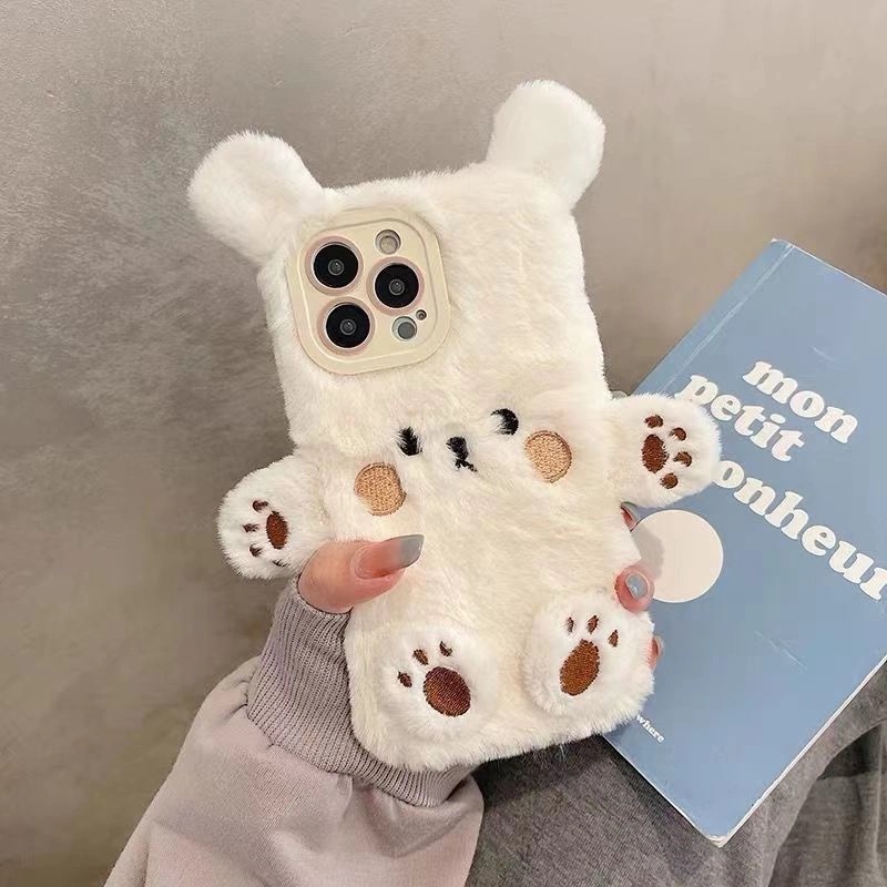 Cute Bear Soft Fluffy Plush Ph - Phone Cases Iphone 13 review and price