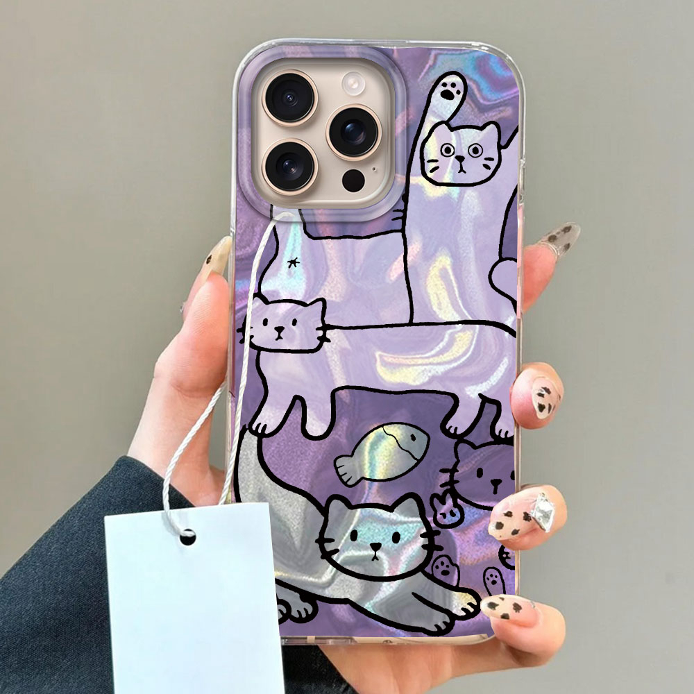 Purple Line Cat Fish Water Tex - Phone Cases Xr Iphone review and price